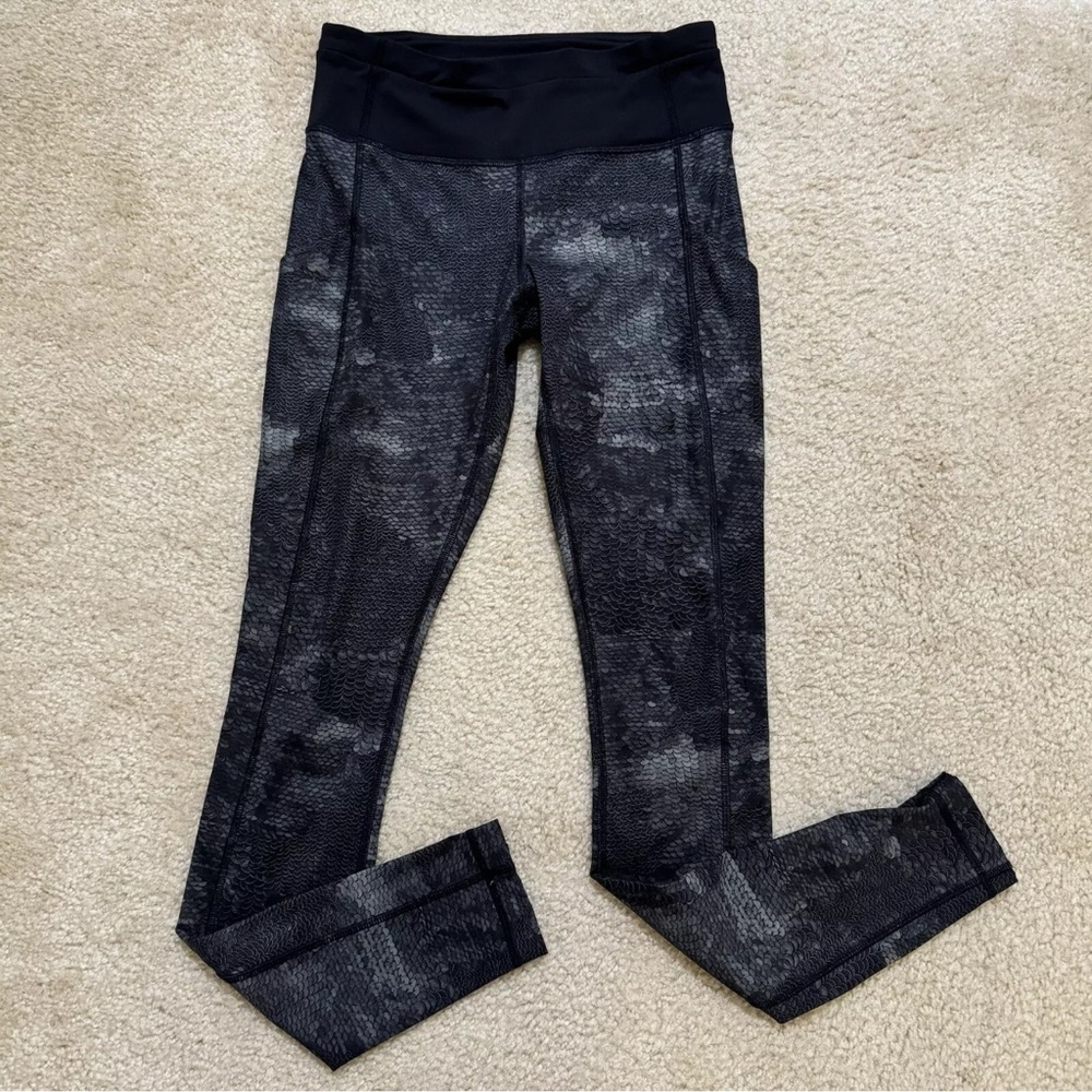 Lululemon Women Speed Tight II *Full-On Luxtreme Sequin Snake Slate Black